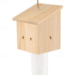 Carpenter Bee Trap for Outside - Pentroof Style Nature Hanging Wood Carpenter Bee Traps Outdoor - Insect Traps with Removable Vault (1 Pack)