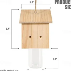 Carpenter Bee Trap for Outside - Pentroof Style Nature Hanging Wood Carpenter Bee Traps Outdoor - Insect Traps with Removable Vault (1 Pack)
