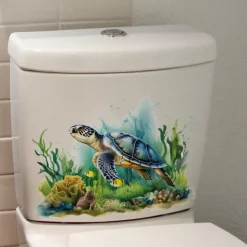 Cartoon Animal Turtle Wall Decal For Toilet Seat Cover, Home Decoration
