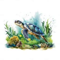 Cartoon Animal Turtle Wall Decal For Toilet Seat Cover, Home Decoration