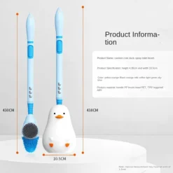 Cartoon Duck Plus Liquid Spray Toilet Brush Household Cleaning No Dead Angle With Base Wall-Mounted Long Handle Toilet Brush