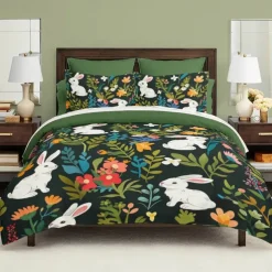 Cartoon Summer Flowers Animals Thickened Brushed Fabric Double Bed Duvet Cover Cozy Flower Bed Set 2-piece Set 3-piece Set Light and Soft Short Plush