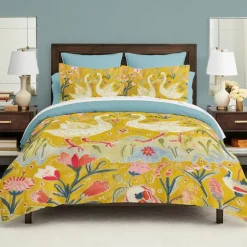 Cartoon Summer Flowers Animals Thickened Brushed Fabric Double Bed Duvet Cover Cozy Flower Bed Set 2-piece Set 3-piece Set Light and Soft Short Plush