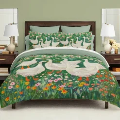 Cartoon Summer Flowers Animals Thickened Brushed Fabric Double Bed Duvet Cover Cozy Flower Bed Set 2-piece Set 3-piece Set Light and Soft Short Plush