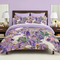 Cartoon Summer Flowers Animals Thickened Brushed Fabric Double Bed Duvet Cover Cozy Flower Bed Set 2-piece Set 3-piece Set Light and Soft Short Plush