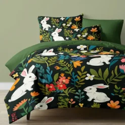 Cartoon Summer Flowers Animals Thickened Brushed Fabric Double Bed Duvet Cover Cozy Flower Bed Set 2-piece Set 3-piece Set Light and Soft Short Plush