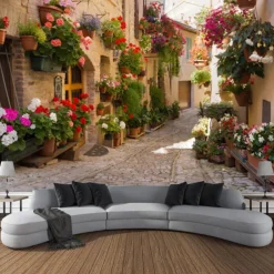 Castle Garden Scenery Tapestry Art Decoration Curtain Hanging Family Bedroom Living Room Decoration