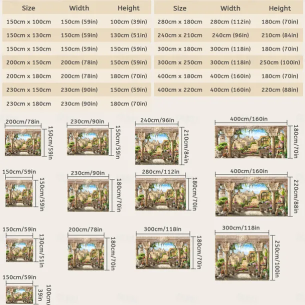 Castle Garden Scenery Tapestry Art Decoration Curtain Hanging Family Bedroom Living Room Decoration