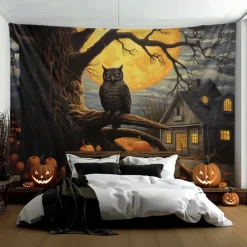 Cat Hanging Tapestry Wall Art Large Tapestry Mural Decor Photograph Backdrop Blanket Curtain Home Bedroom Living Room Decoration Ghost