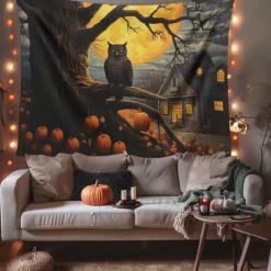 Cat Hanging Tapestry Wall Art Large Tapestry Mural Decor Photograph Backdrop Blanket Curtain Home Bedroom Living Room Decoration Ghost