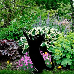Cat Metal Silhouette Statue Iron Black Cats Stake Animal Floor Plug Decoration Crafts Yard Garden Art Signs for Cat Lovers Gifts for Lawn Farm Flowerbed