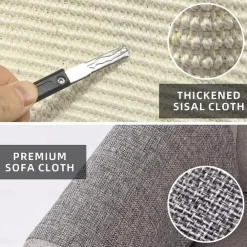 Cat Scratch Mat Sofa Protector Natural Sisal Furniture Protector Scratching Pad For Cats Scratch Carpet For Couch, Sofa, Chair（Right And Left）