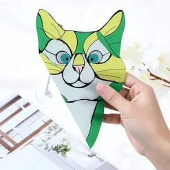 Cat Window Hangings, Handmade Stain Glass Cat Suncatcher, Stained Glass Cute Cat Window Hanger Peeking Sun Catcher Acrylic Cat Stained Glass Cat Window Hanger for Cat Lovers