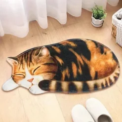 Cats Irregular Doormat Kitchen Mat Floor Mat Non-Slip Area Rug Oil Proof Rug Indoor Outdoor Mat Bedroom Decor Bathroom Mat Entrance Rug