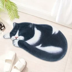 Cats Irregular Doormat Kitchen Mat Floor Mat Non-Slip Area Rug Oil Proof Rug Indoor Outdoor Mat Bedroom Decor Bathroom Mat Entrance Rug