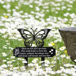 Cemetery Memorial Tomb Decoration Acrylic Butterfly Cemetery Decoration Black Sympathy Garden Woodpile Outdoor Courtyard Decoration Waterproof Dove Commemorative plaque Woodpile Tomb Decoration 1PC