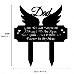 Cemetery Memorial Tomb Decoration Acrylic Butterfly Cemetery Decoration Black Sympathy Garden Woodpile Outdoor Courtyard Decoration Waterproof Dove Commemorative plaque Woodpile Tomb Decoration 1PC