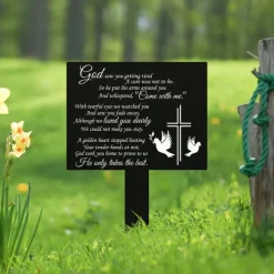 Cemetery Memorial Tomb Decoration Acrylic Butterfly Cemetery Decoration Black Sympathy Garden Woodpile Outdoor Courtyard Decoration Waterproof Dove Commemorative plaque Woodpile Tomb Decoration 1PC