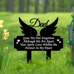 Cemetery Memorial Tomb Decoration Acrylic Butterfly Cemetery Decoration Black Sympathy Garden Woodpile Outdoor Courtyard Decoration Waterproof Dove Commemorative plaque Woodpile Tomb Decoration 1PC