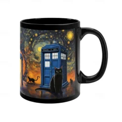 Ceramic Doctor Insp Mug Tardis-Inspired Creation Perfect for Creative Souls and Fans of Doctor Who, Making It an Ideal Gift for Those Who Appreciate Imaginative Design