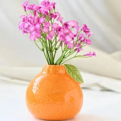 Ceramic Mini Vase, Creative Hydroponic Planter for Green Plants, Lucky Pennywort & Fresh Flowers, Tabletop Decoration for Living Room