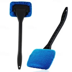 Ceyes Car Window Cleaner Brush Kit Windshield Wiper Microfiber Brush Auto Cleaning Wash Tool With Long Handle Car Accessories 3 Colors Car Accessories