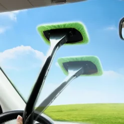 Ceyes Car Window Cleaner Brush Kit Windshield Wiper Microfiber Brush Auto Cleaning Wash Tool With Long Handle Car Accessories 3 Colors Car Accessories