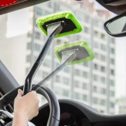 Ceyes Car Window Cleaner Brush Kit Windshield Wiper Microfiber Brush Auto Cleaning Wash Tool With Long Handle Car Accessories 3 Colors Car Accessories