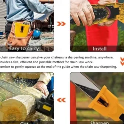 Chainsaw Teeth Sharpener, Universal Chain Saw Blade Sharpener, Fast Working Chainsaw Sharpening Tool, Portable Chain Saw Sharpener Kit for 12