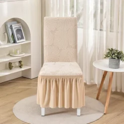 Chair Cover with Skirt Hem Elegant and Stylish Design Soft and Durable Fabric Perfect for Dining Room or Special Occasions Provides Full Chair Protection Easy to Install and Machine Washable