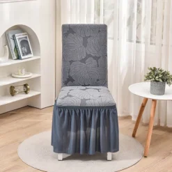 Chair Cover with Skirt Hem Elegant and Stylish Design Soft and Durable Fabric Perfect for Dining Room or Special Occasions Provides Full Chair Protection Easy to Install and Machine Washable