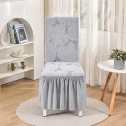 Chair Cover with Skirt Hem Elegant and Stylish Design Soft and Durable Fabric Perfect for Dining Room or Special Occasions Provides Full Chair Protection Easy to Install and Machine Washable