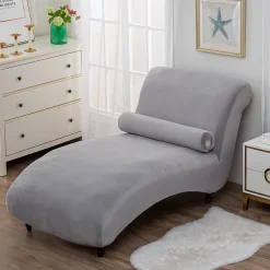 Chaise Lounge Cover Velvet Luxury Slipcovers for Living Room Indoor Stretch Slipcover for Chaise Lounge Ultra Soft Machine Washable