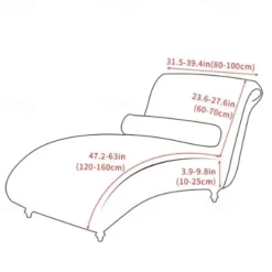 Chaise Lounge Cover Velvet Luxury Slipcovers for Living Room Indoor Stretch Slipcover for Chaise Lounge Ultra Soft Machine Washable