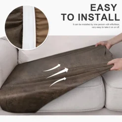 Chaise Lounge 3-Seat Cover Faux Leather Hot Stamping Embossed Slipcovers