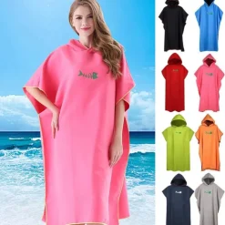 Changing Robe Hooded Poncho Towel Quick Dry Lightweight Changing Towel Extra Long in Microfibre Surf Poncho Universal Size for Men Women Adults, Suitable for Swimming Surfing and Beach