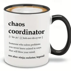 Chaos Coordinator Mug - Portable Coffee Mugs 11 Oz Boss Lady Gifts For Women Boss Mug Unique Gifts For Women Cool Gifts For Coworkers Teacher Appreciation Gifts
