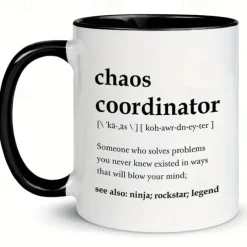 Chaos Coordinator Mug - Portable Coffee Mugs 11 Oz Boss Lady Gifts For Women Boss Mug Unique Gifts For Women Cool Gifts For Coworkers Teacher Appreciation Gifts