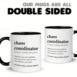 Chaos Coordinator Mug - Portable Coffee Mugs 11 Oz Boss Lady Gifts For Women Boss Mug Unique Gifts For Women Cool Gifts For Coworkers Teacher Appreciation Gifts