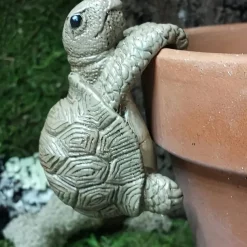 Charming Turtle Hanging Planter Statue - Resin Garden Decor for Fairy Gardens & Yard Art