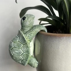 Charming Turtle Hanging Planter Statue - Resin Garden Decor for Fairy Gardens & Yard Art