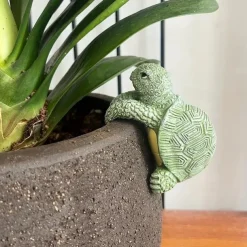 Charming Turtle Hanging Planter Statue - Resin Garden Decor for Fairy Gardens & Yard Art