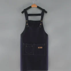 Chef Apron For Women and Men, Kitchen Cooking Apron, Personalised Gardening Apron with Pocket, Cotton Canvas Work Apron Cross Back Heavy Duty Adjustable