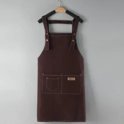 Chef Apron For Women and Men, Kitchen Cooking Apron, Personalised Gardening Apron with Pocket, Cotton Canvas Work Apron Cross Back Heavy Duty Adjustable