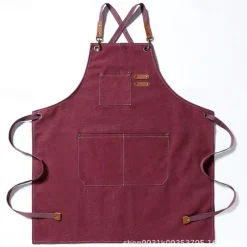 Chef Apron For Women and Men, Kitchen Cooking Apron, Personalised Gardening Apron with Pocket Work Aprons Cross Back Heavy Duty Adjustable