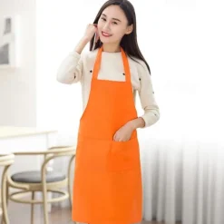 Chef Apron For Women and Men, Kitchen Cooking Apron, Personalised Gardening Apron with Pocket, Cotton Canvas Work Apron Cross Back Heavy Duty Adjustable