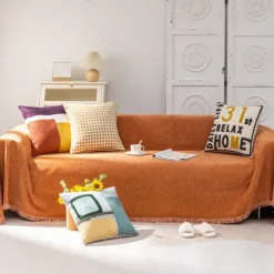 Chenille Sofa Blanket Sofa Slipcover Furniture Protector from Pet Scratch, Premium Throw Blankets,White