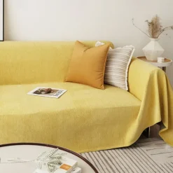Chenille Sofa Cover Cloth Solid Color Modern Minimalist Anti Cat Scratch Full Package Sofa Cover All Season Universal Sofa Cover Cloth