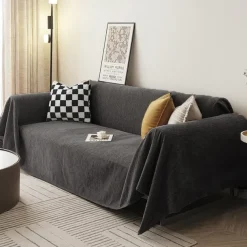 Chenille Sofa Cover Cloth Solid Color Modern Minimalist Anti Cat Scratch Full Package Sofa Cover All Season Universal Sofa Cover Cloth