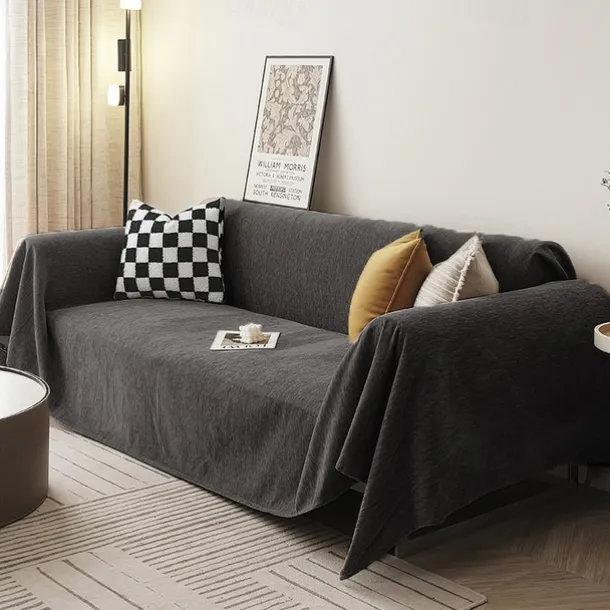 Chenille Sofa Cover Cloth Solid Color Modern Minimalist Anti Cat Scratch Full Package Sofa Cover All Season Universal Sofa Cover Cloth